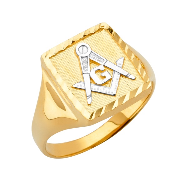 14K Two ToneGold CZ Men's Ring